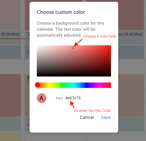 How to change colors on google calendar
